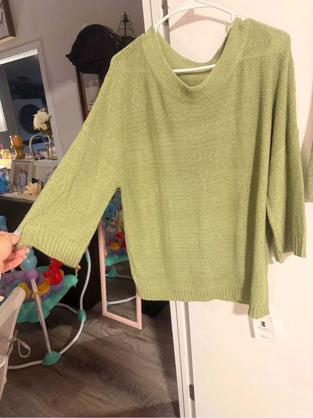 Amazon Olive Green Knit Top and Drawstring Short Set